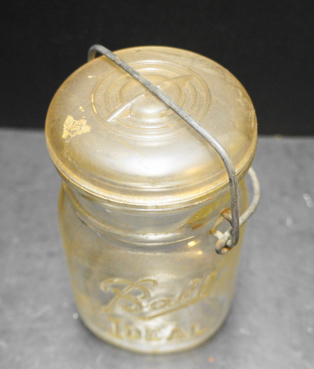 Ball Ideal Clear Pint Jar Glass Lid Wire Bale