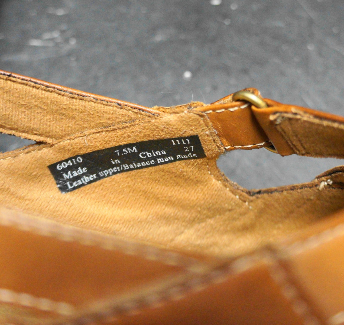 Clarks Bendables Ashland Spin Q Womens 7.5M Tan Shoes Adjustable Strap Leather