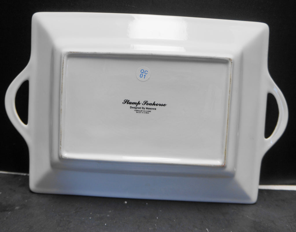 Maxcera Stamp Seahorse Handled Tray 14 7/8 IN