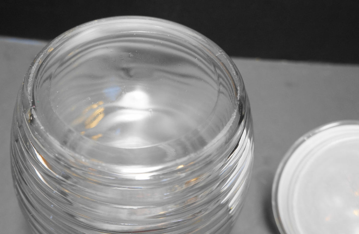 Anchor Hocking Beehive Canister 7" Clear Glass Vintage