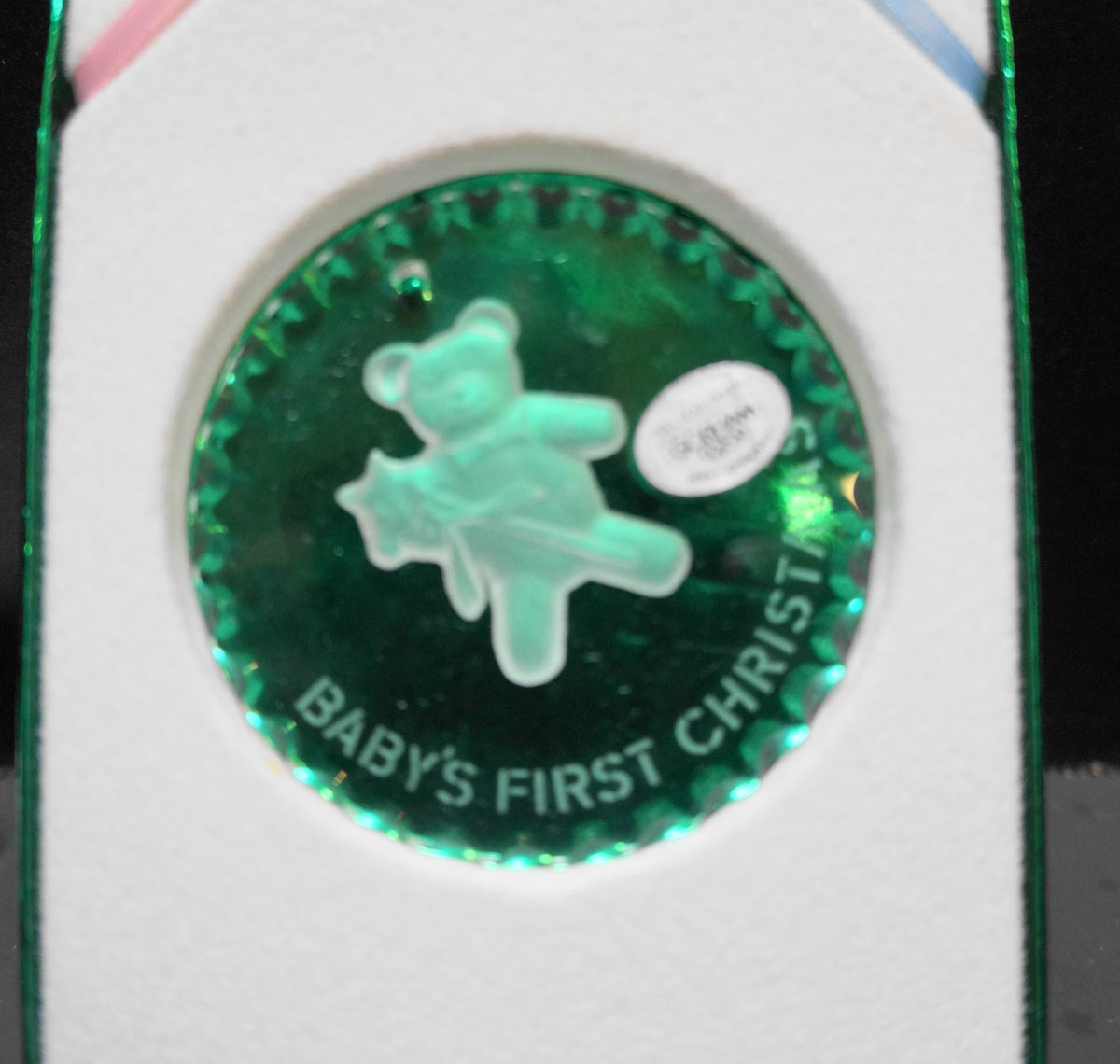 Gorham Crystal Baby's First Christmas Ornament West Germany