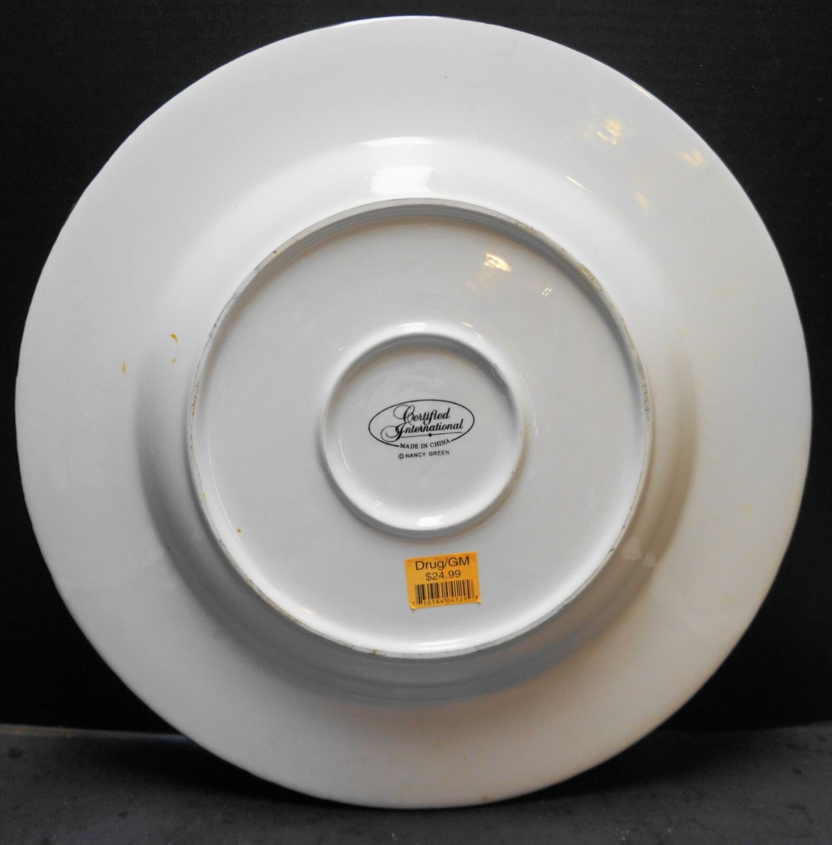 Nancy Green Serape Certified International Chop Plate Round Platter Orange 16 IN