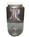 Golden Harvest Clear Glass Canister 2L 2 Qt White Lid 9 IN