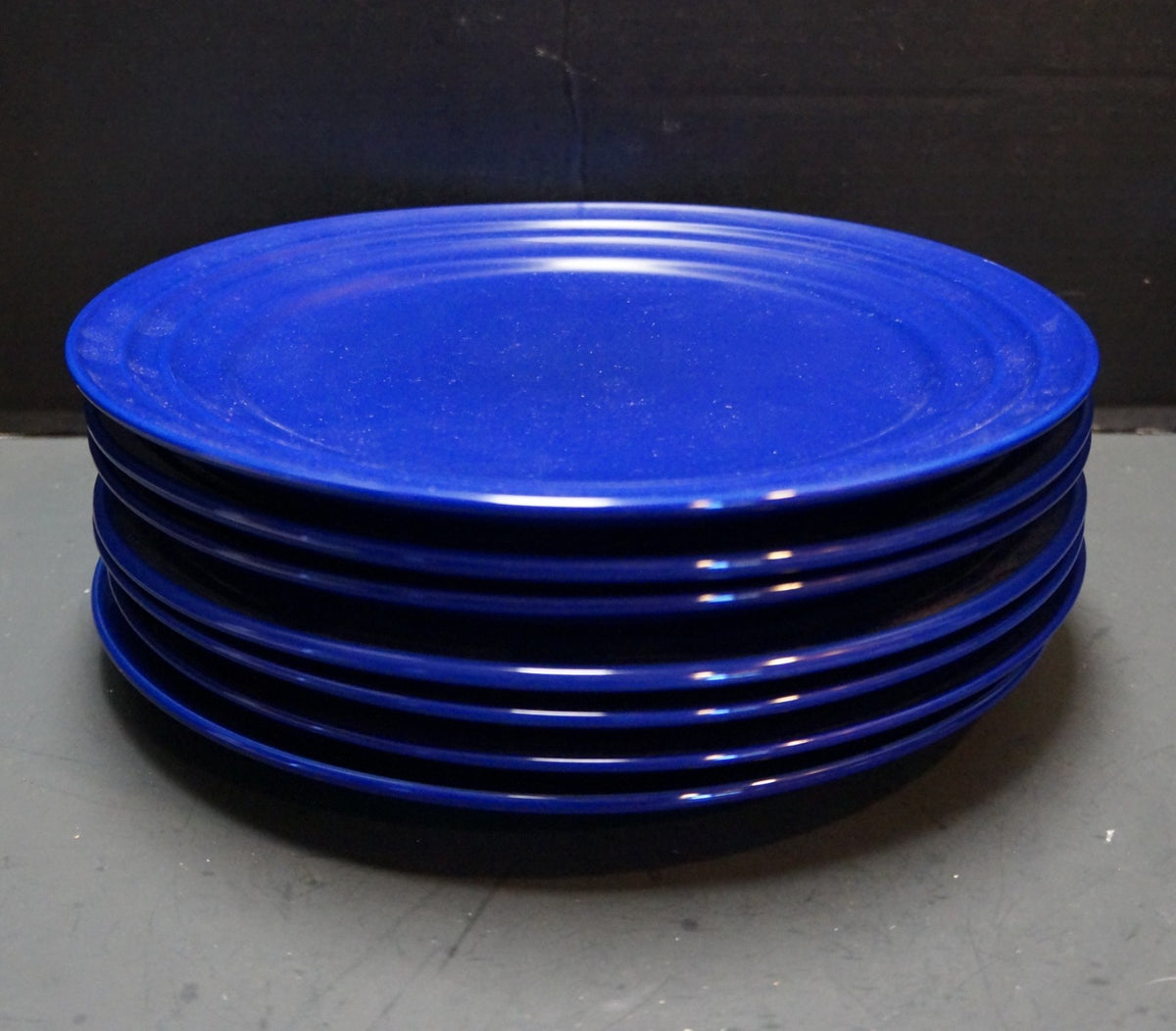 Rachael Ray Double Ridge Blue Raspberry Dinner Plates Set of 7
