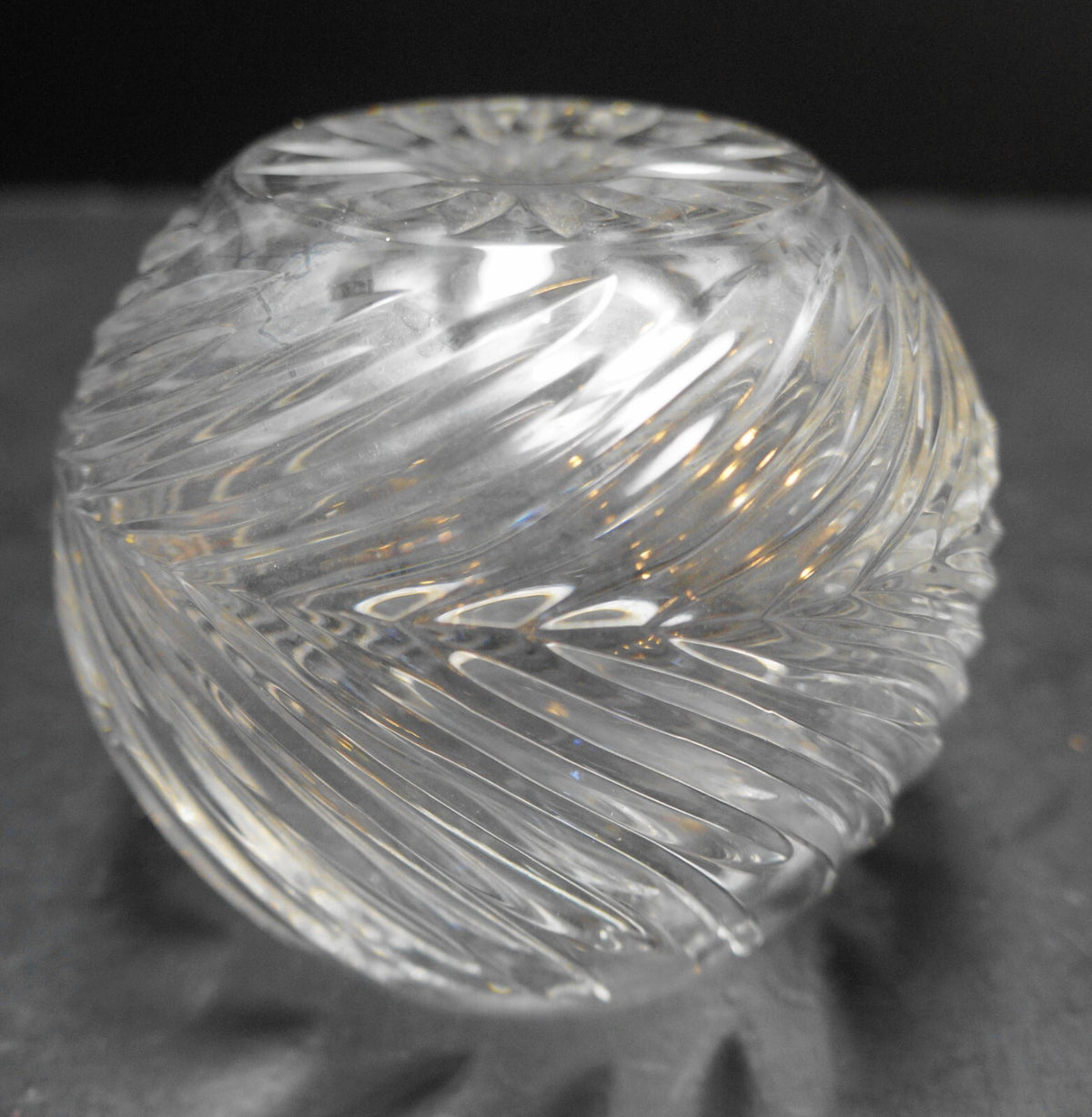Lausitzer Glas Cut Crystal Rose Bowl East Germany DDR