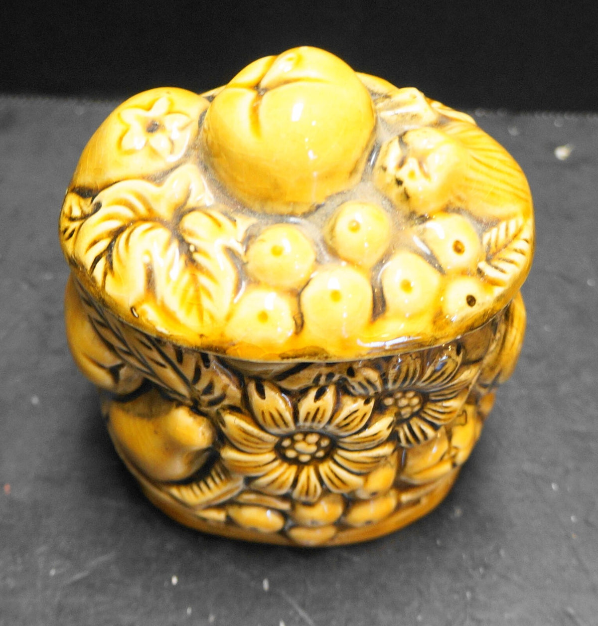 Inarco Harvest Daisy Golden Brown Sugar Bowl Japan