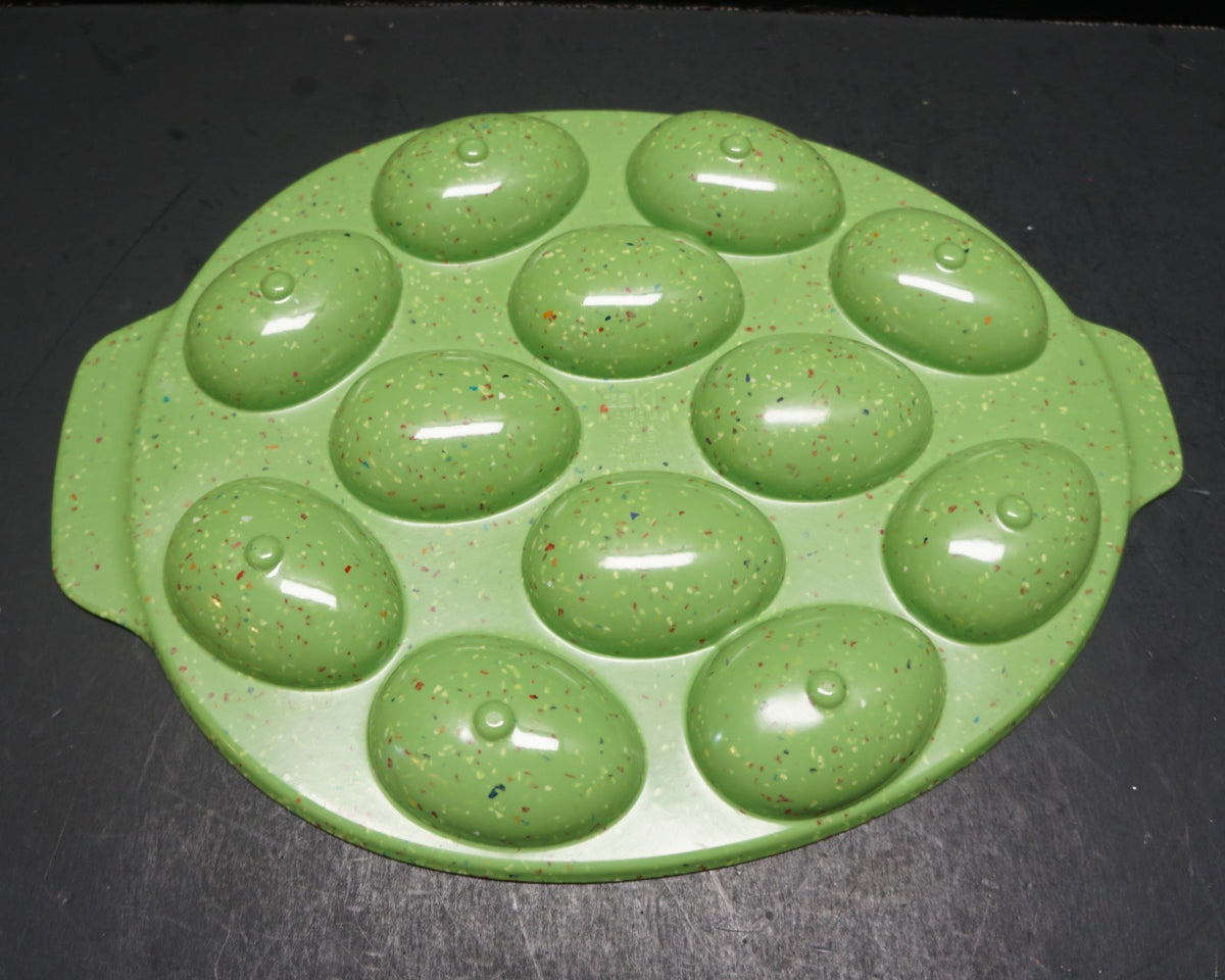 Zak Designs Confetti Melamine Egg Plate Lime Green