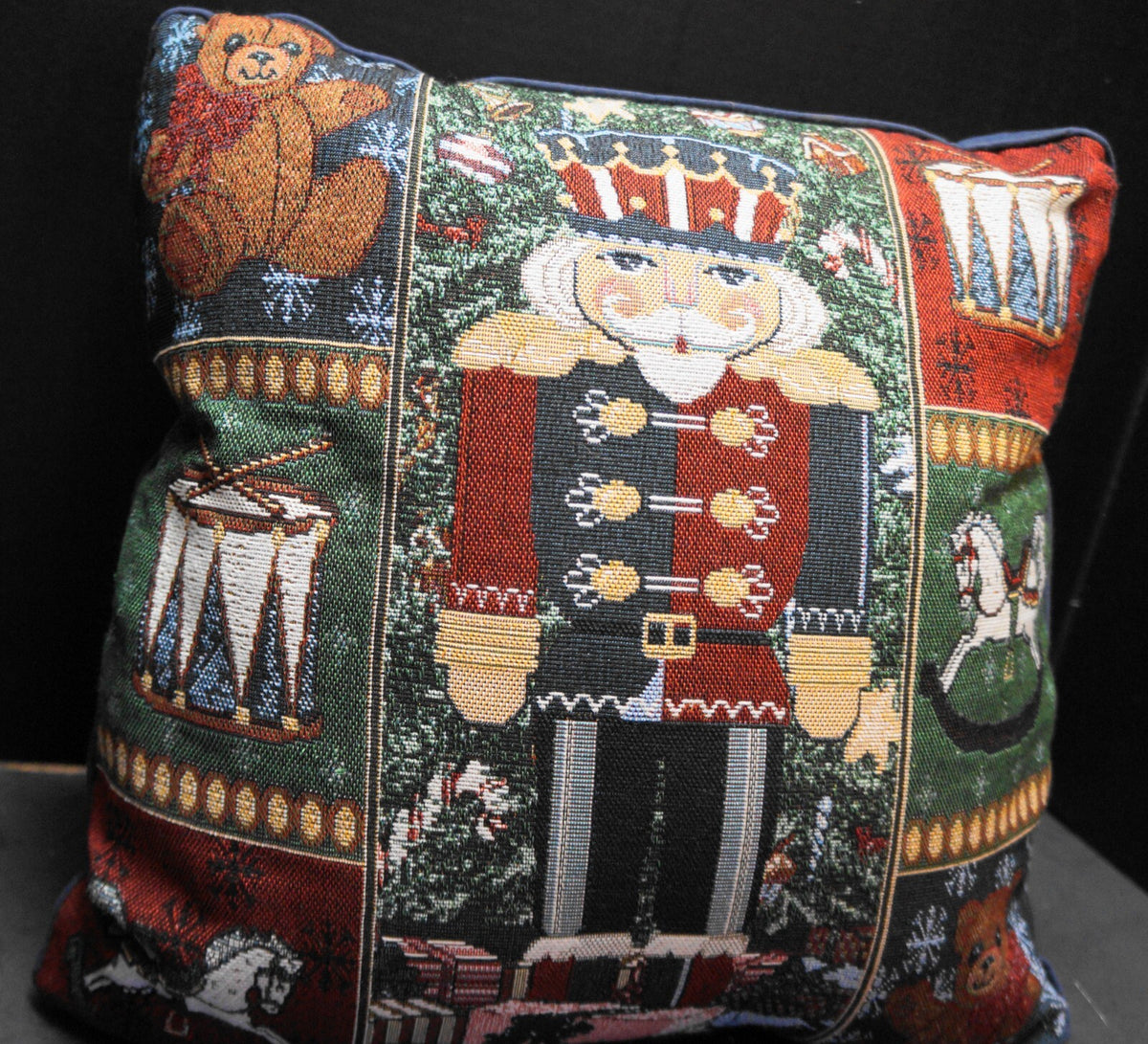 Nutcracker Christmas Tapestry Throw Pillow