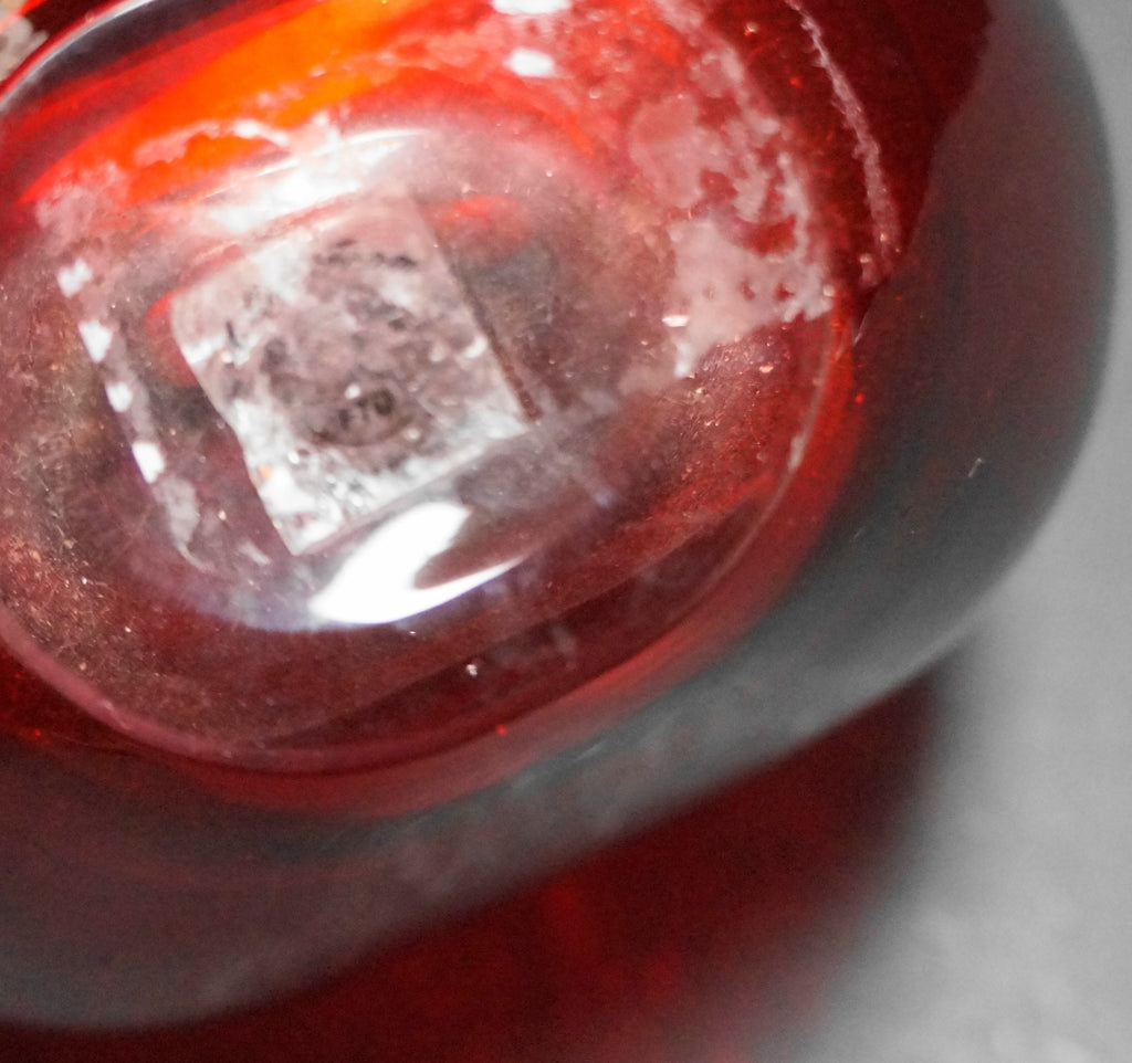 FTD Red Heart Heavy Blown Glass Vase 1986 Valentine