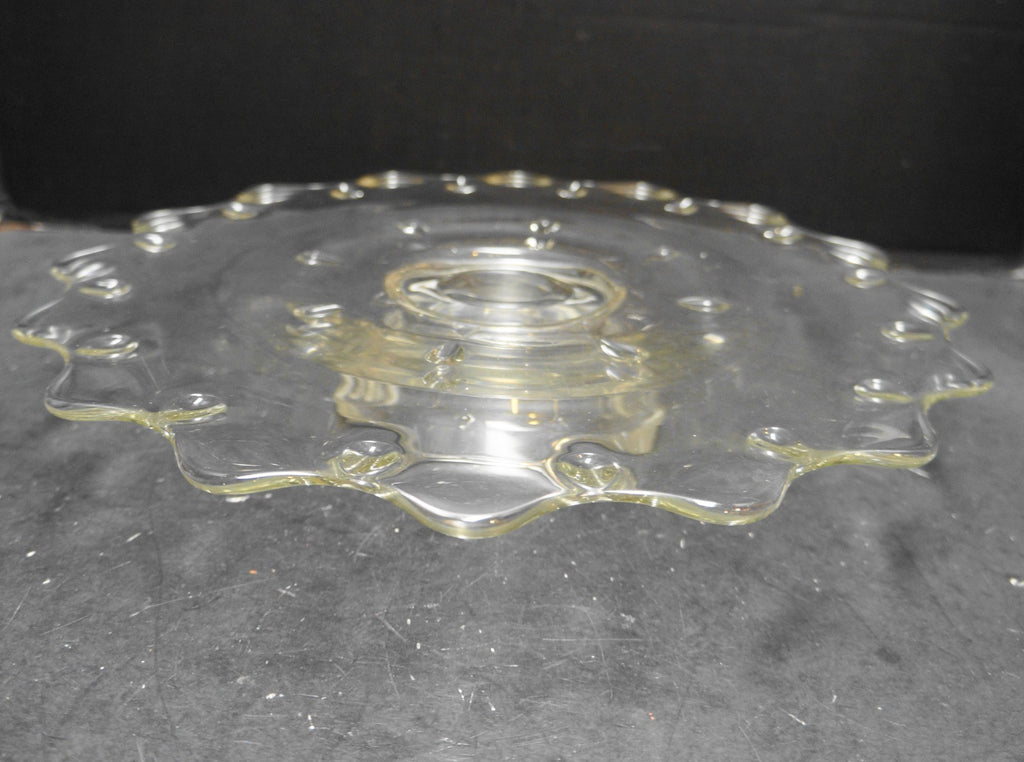 Indiana Glass Teardrop Low Footed Cake Plate 13 13 3/4 IN