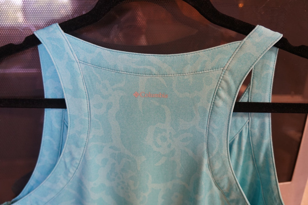 Columbia Omni Freeze Turquoise Aqua Active Tennis Dress Wicking Size L
