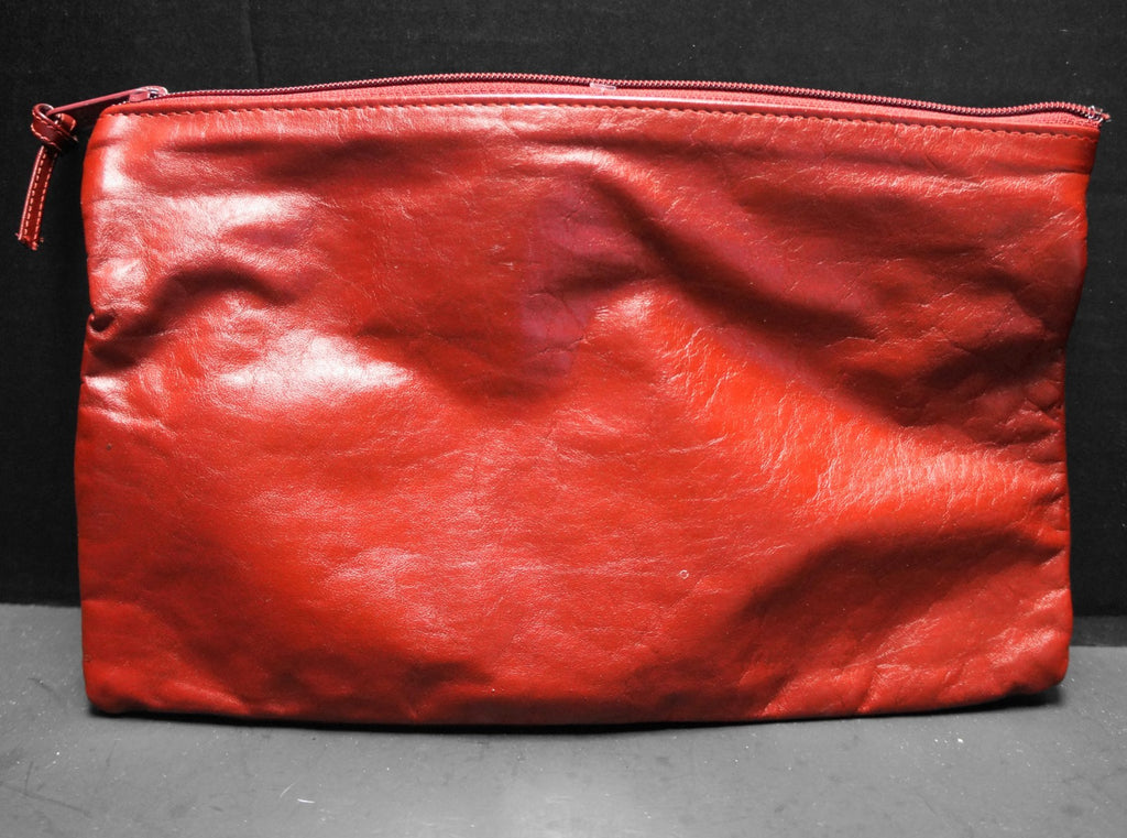 Antonia Designs Red Leather Clutch Purse 1980s