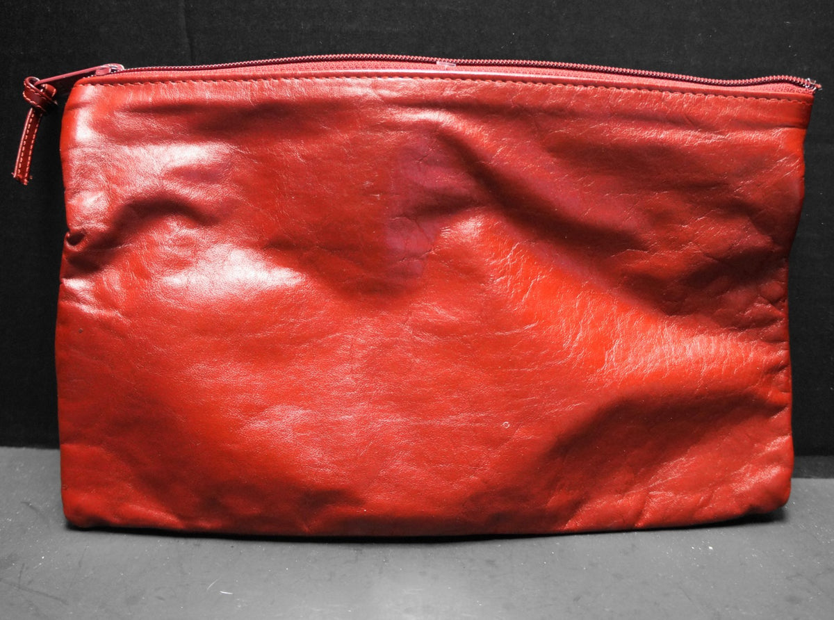 Antonia Designs Red Leather Clutch Purse 1980s