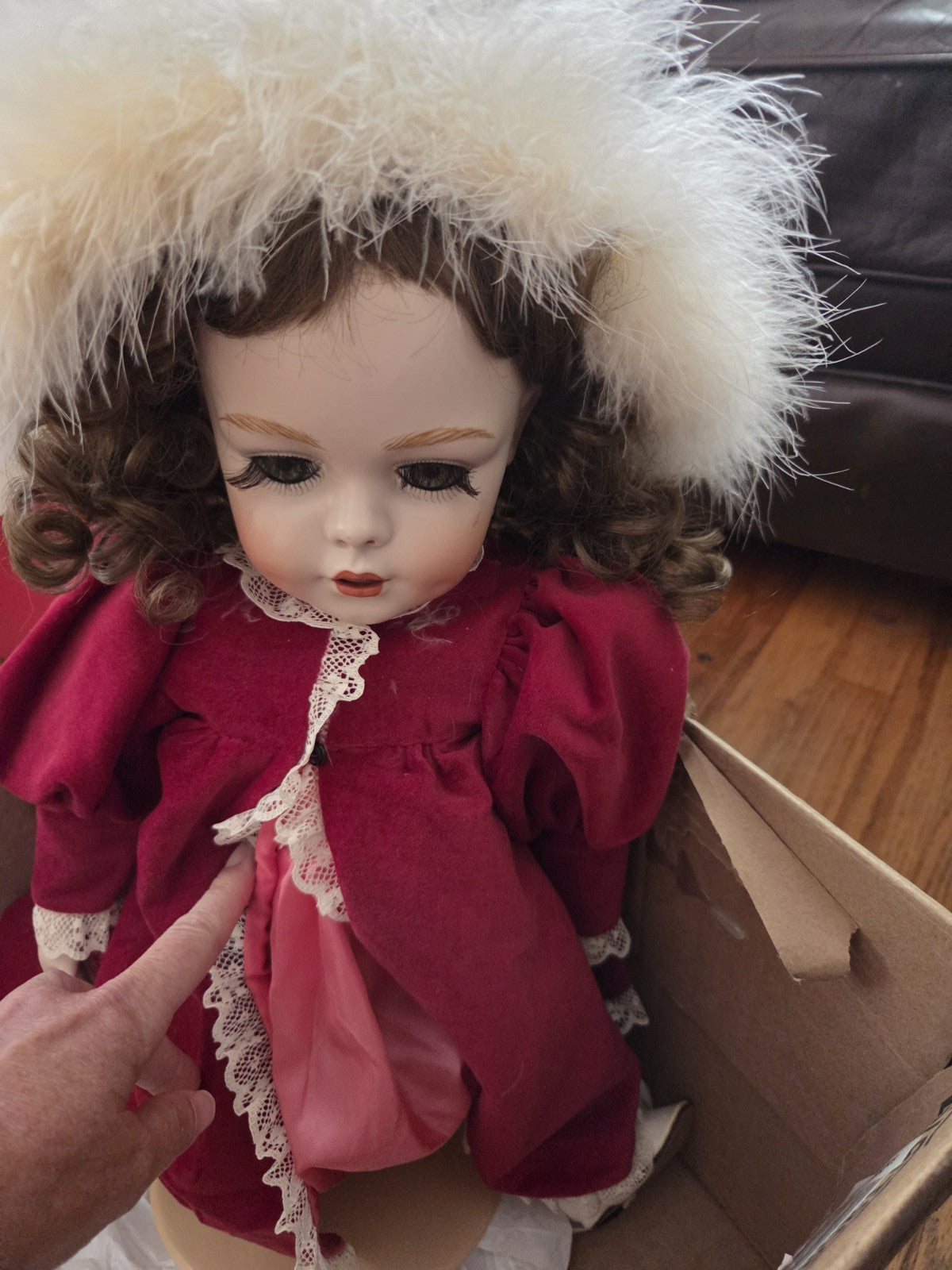 Reproduction Simon & Halbig Head All Bisque Doll 1980s Signed Ruth 22"