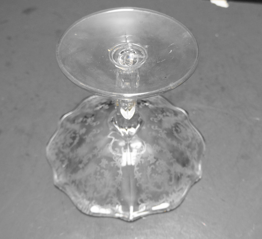 Fostoria Navarre Etch Baroque Blank Compote Comport 4 1/2 IN x 5 1/2 IN
