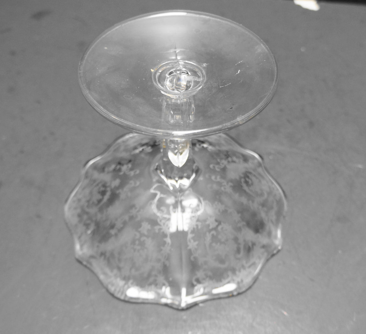 Fostoria Navarre Etch Baroque Blank Compote Comport 4 1/2 IN x 5 1/2 IN