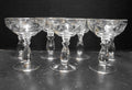 Heisey Moonglo Moonglow Cut 1540 Stem Heavy Pressed Champagnes Tall Sherbets Set