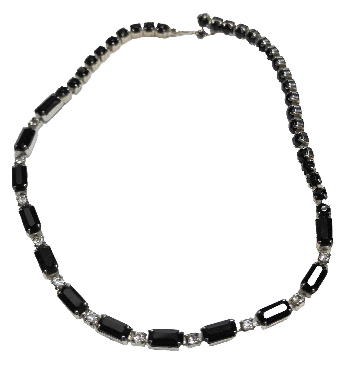 Black Clear Rhinestone Choker Necklace