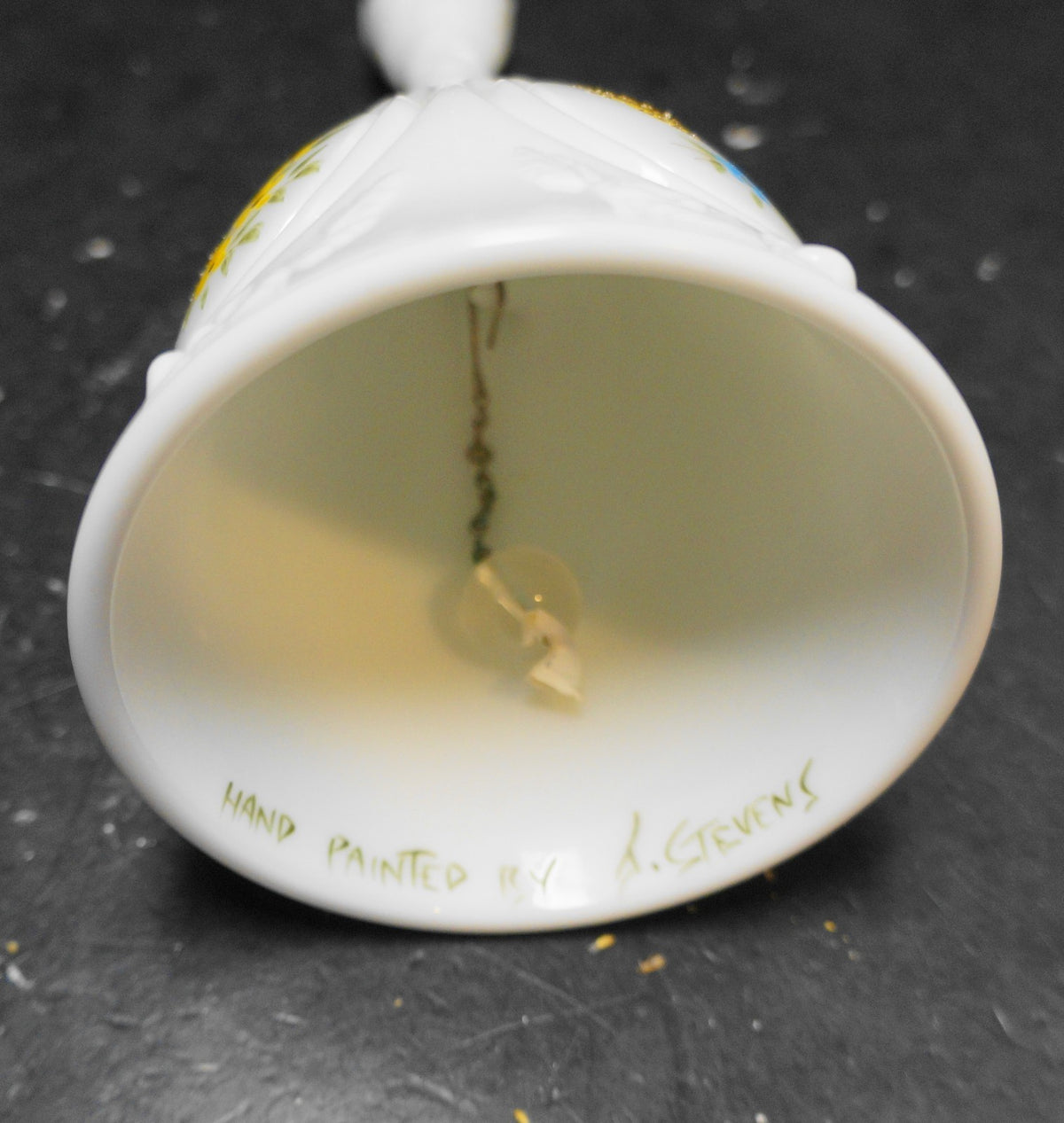 Fenton Medallion Butterflies Milk Glass Bell