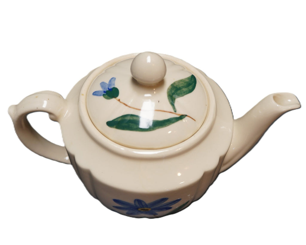 Shawnee Pottery USA Blue Daisy Teapot 1950s