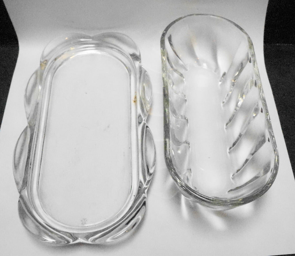 Anchor Hocking Victoria Clear Optic Swirl Butter Dish