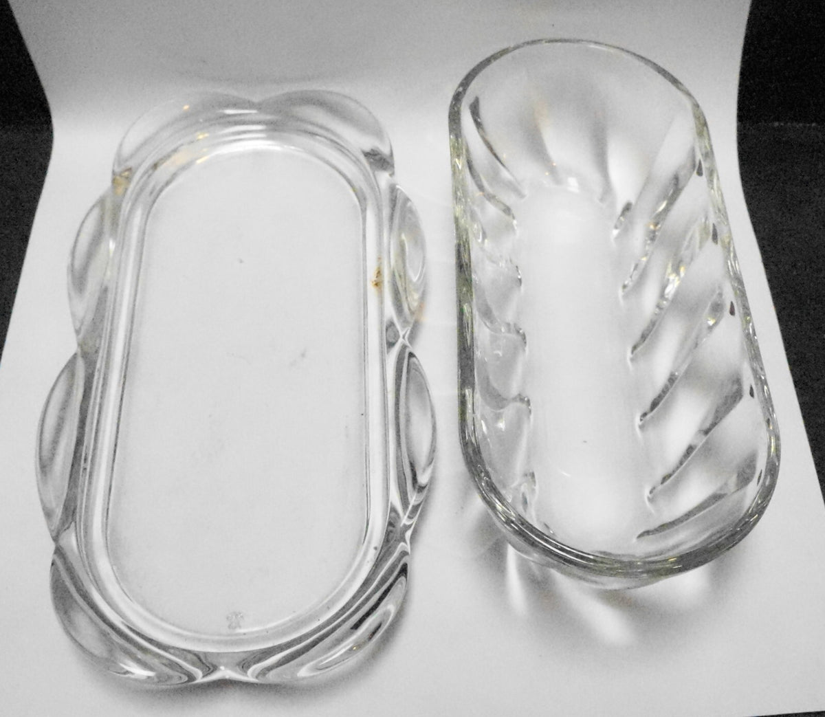 Anchor Hocking Victoria Clear Optic Swirl Butter Dish