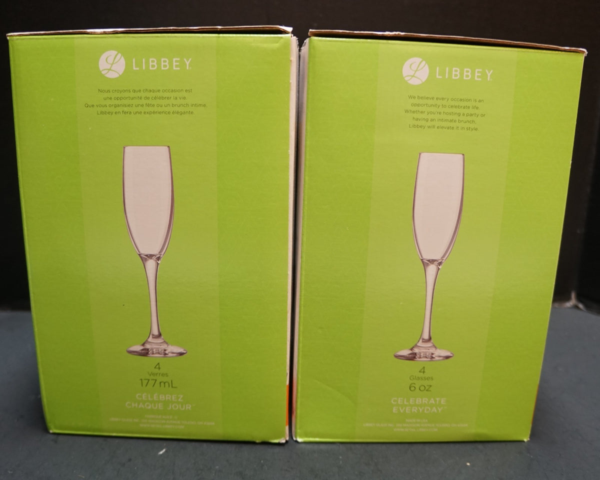 Libbey Classic Champagne Flutes Set of 8 6oz In Boxes