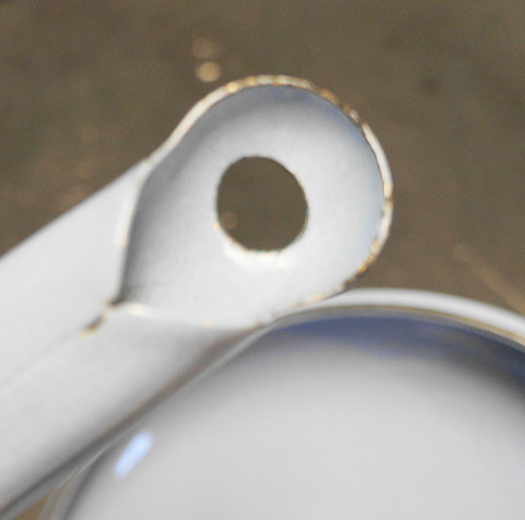 Light Blue Black Trim Enamel Saucepan 1950s