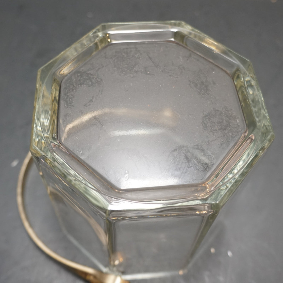 Luminarc Octime Clear Ice Wine Bucket Gold Tone Metal Handle