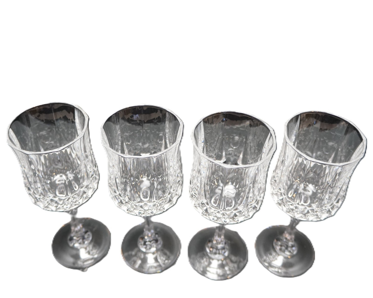 Longchamp Crystal Wine Glasses 6 1/2 IN Set of 4 Cristal d/Arques France