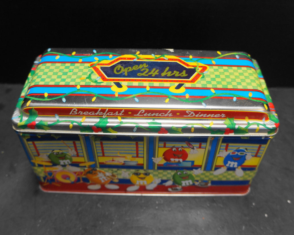 M&M's Brand Diner Christmas Village Series Limited Edition 4th Tin Canister 1996