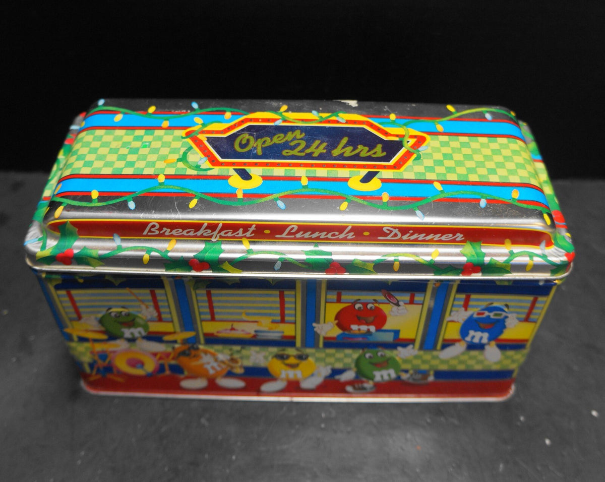 M&M's Brand Diner Christmas Village Series Limited Edition 4th Tin Canister 1996