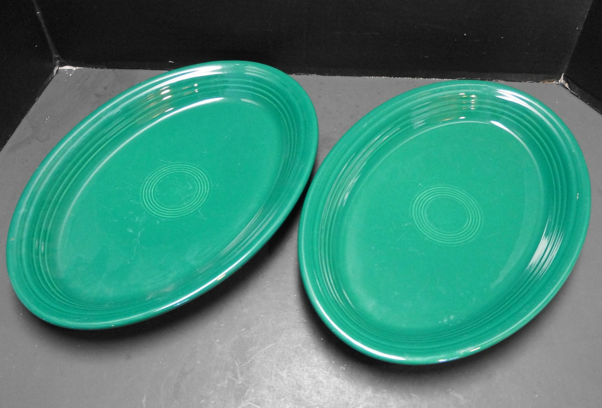 Homer Laughlin Fiesta Evergreen Large Oval Platters 13 1/2 IN Pair