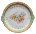 Lustreware Trim Pansy Pansies Decal Decorated Tab Handled Cake Plate