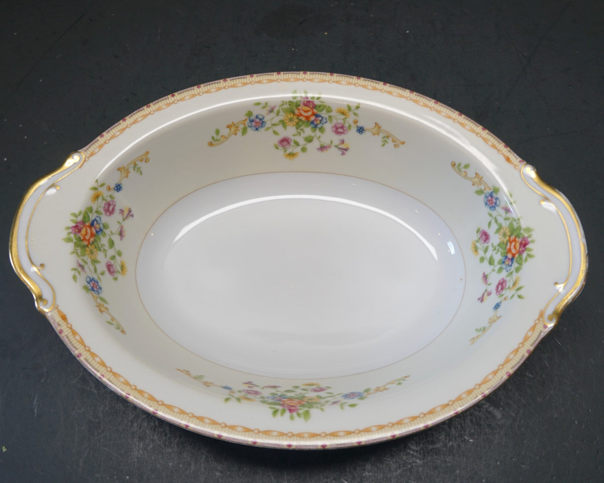 National China Patricia Porcelain Oval Vegetable Bowl 1930s
