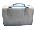 Samsonite Baby Blue Soft Faux Leather Carry On Train Case ZIp Top Double Handle