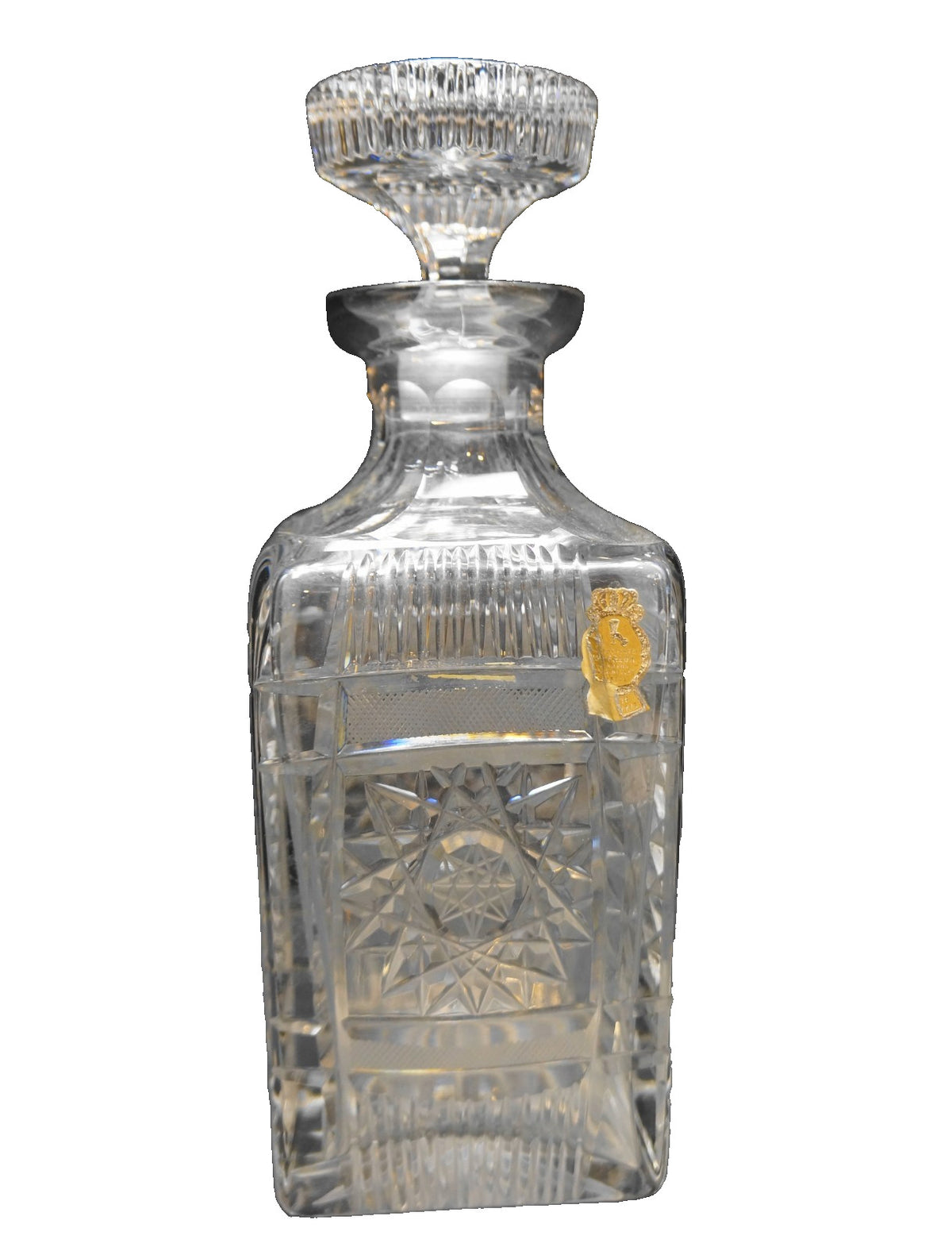 Imperlux West Germany Clear Cut Crystal Square Decanter