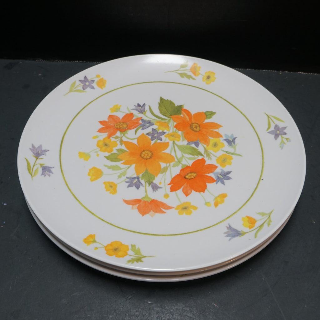 Garden Bouquet Wildflower Melamine Dinner Plates Set of 3