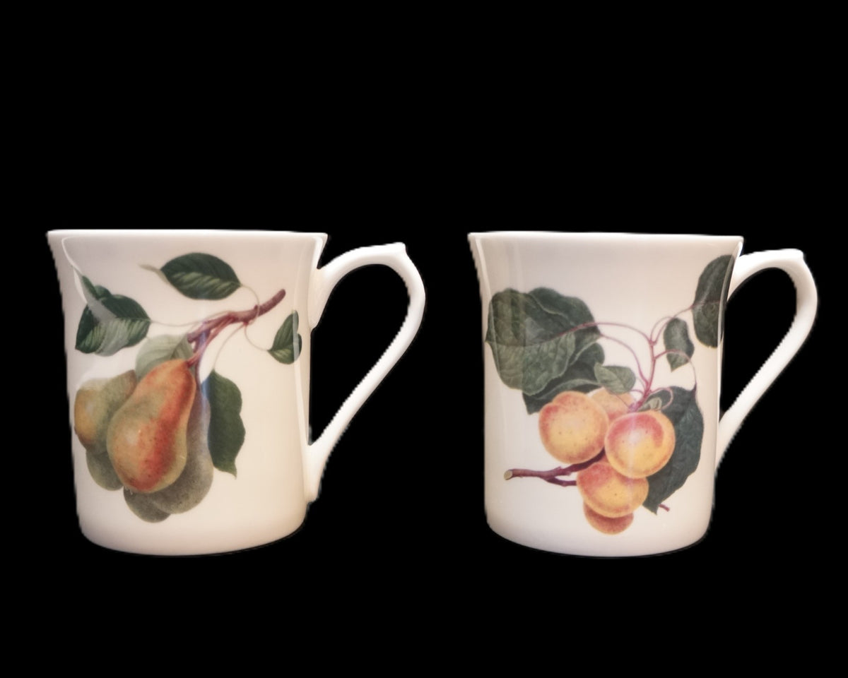 Queen's Hookers Fruit Fine China India Mugs Pair