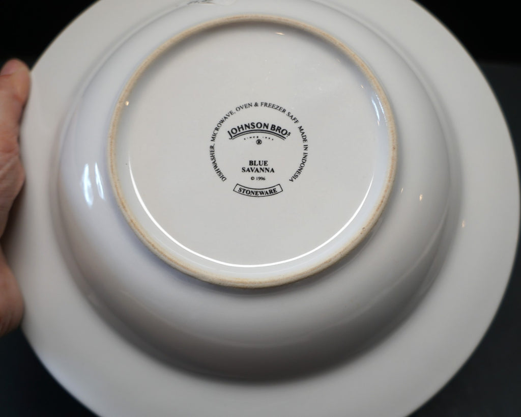 Johnson Brothers Blue Savanna Rimmed Soup Bowls Set of 4