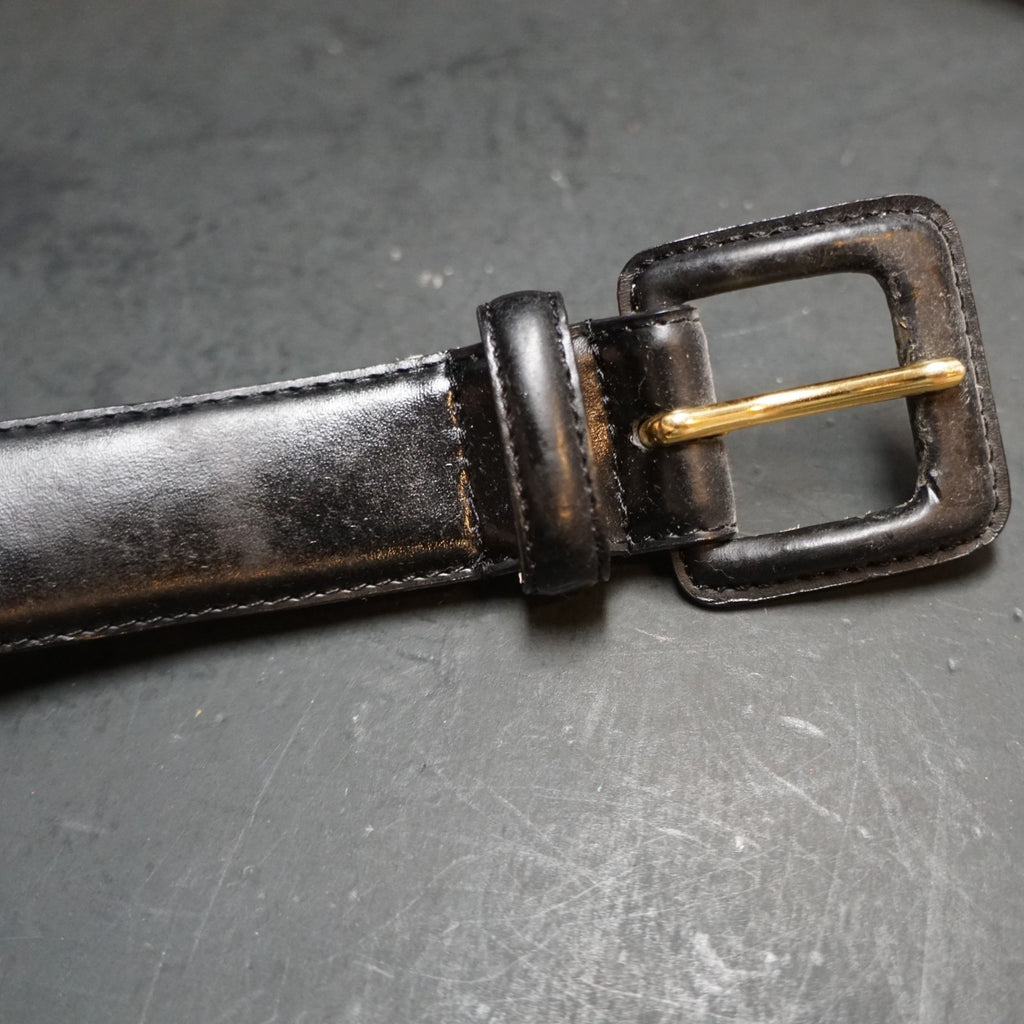 Field Manor Black Leather Belt Made in Taiwan XL