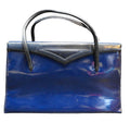 Lennox Bags Navy Blue Vinyl Trapezoid Purse