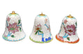 Lillian Vernon White Enamel Cloisonne Bell Ornaments Set of 3
