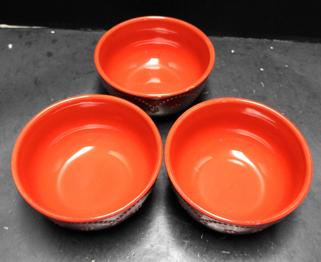 Food Network Fontinella Red Cereal Bowls Set of 3  5 3/4 IN