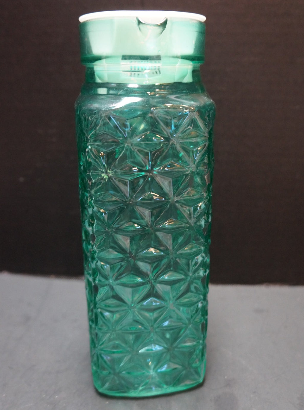 Teal Green Flashed Diamond Waffle Pattern 1 QT Refrigerator Pitcher