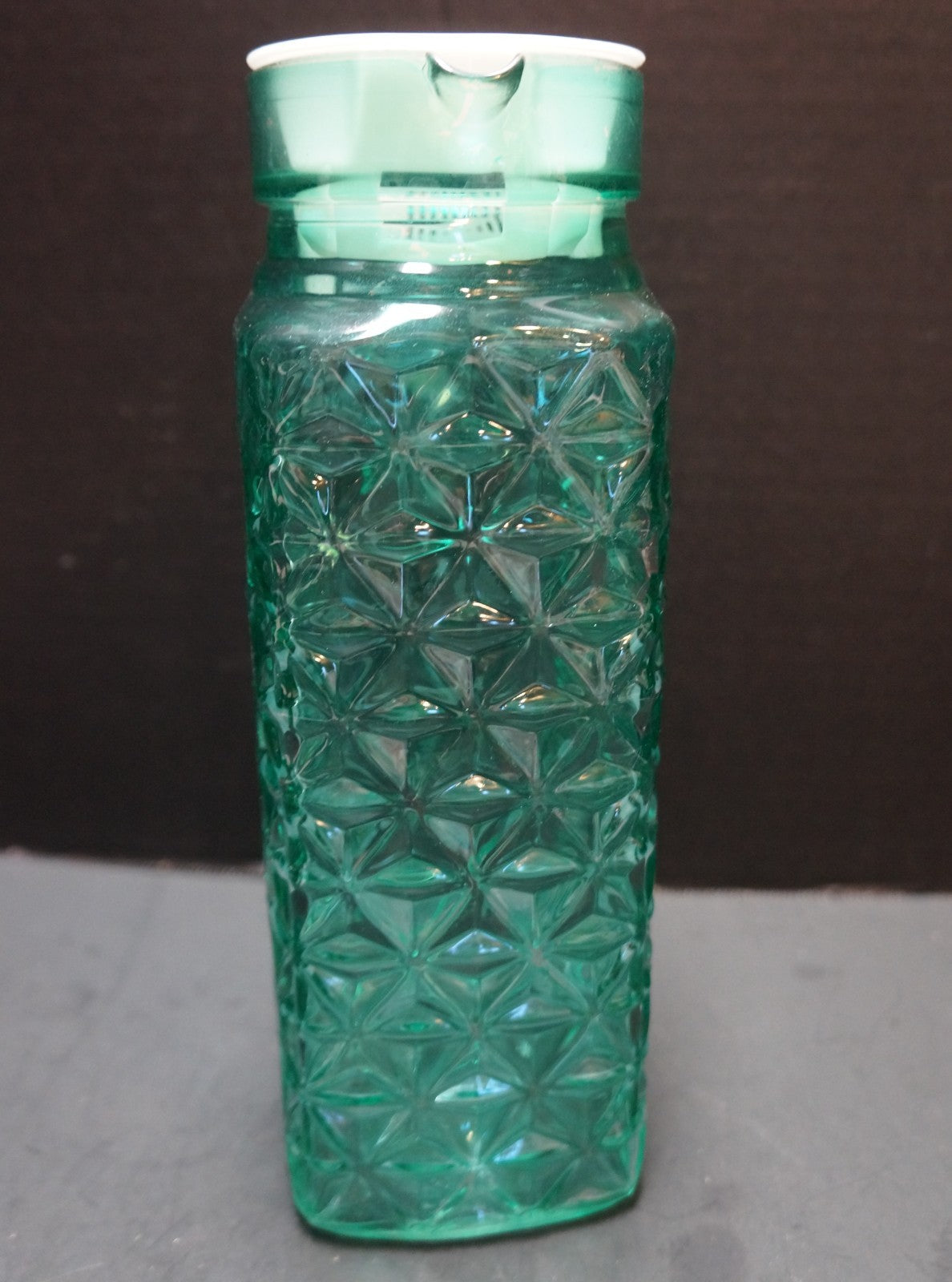 Teal Green Flashed Diamond Waffle Pattern 1 QT Refrigerator Pitcher