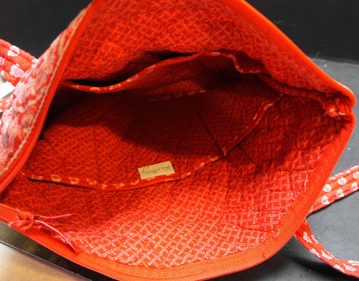 Vera Bradley Nantucket Red Villager Tote Bag Retired 2005