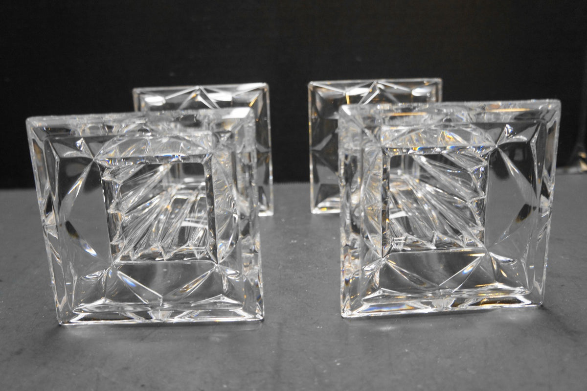 Partylite Quad Prism Square Pedestal Candle Holder Vase Reversible 7 IN