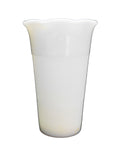 Hazel Atlas Milk Glass Florist Vase Ruffle Top Fine Ribbed