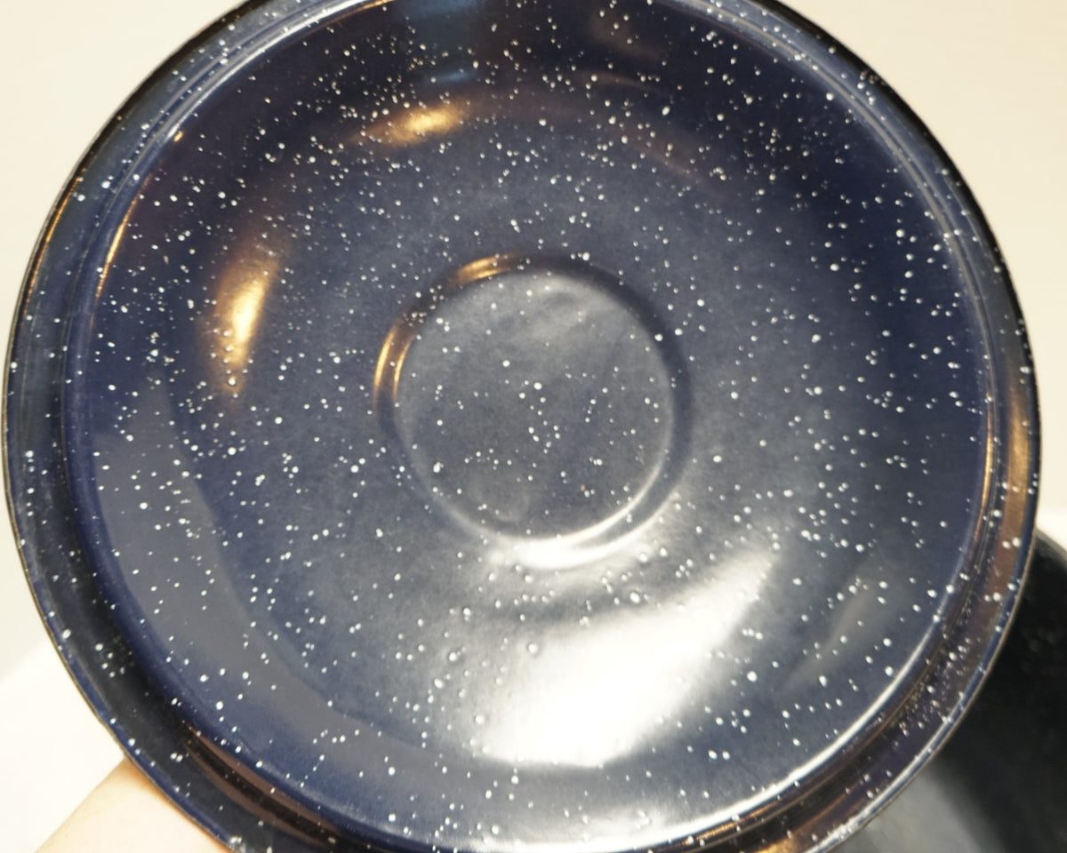Dark Blue Speckled Granite Ware Stock Pot 4 Qt 5 1/2" Used